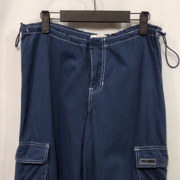 PacSun Cargo Baggy Parachute Pull-On Pants Womens XS Blue Streetwear Gorpcore - Picture 4 of 15